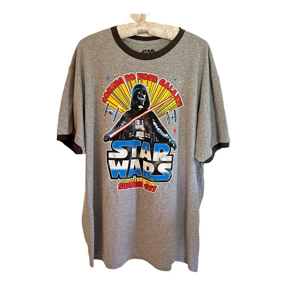 Star Wars Disney NWT Darth Vader Graphic Ringer T-Shirt Size 2XL - Picture 2 of 8